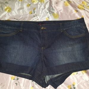 NEW: Torrid Dark Wash Short Jean Shorts